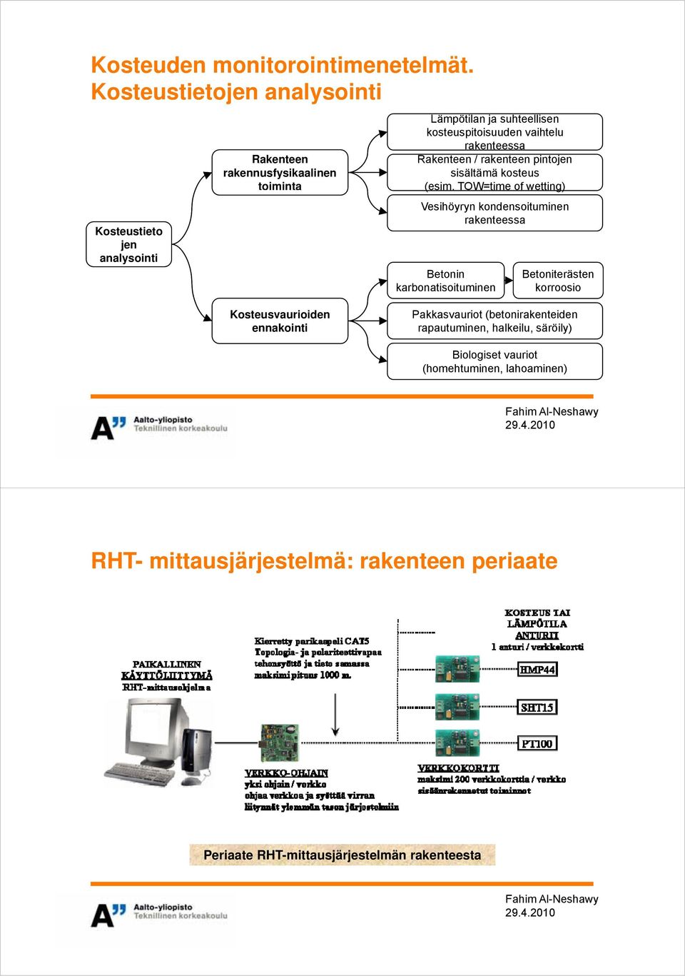 vaihtelu rakenteessa Rakenteen / rakenteen pintojen sisältämä kosteus (esim.