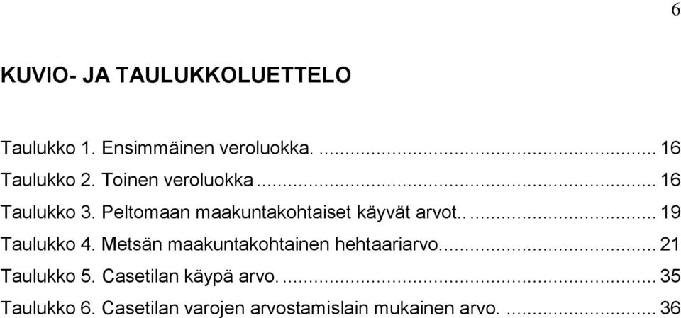 .... 19 Taulukko 4. Metsän maakuntakohtainen hehtaariarvo.... 21 Taulukko 5.