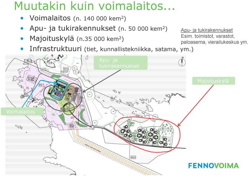 35 000 kem 2 ) Infrastruktuuri (tiet, kunnallistekniikka, satama, ym.