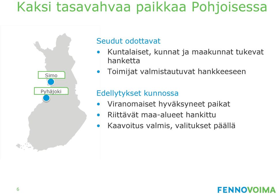 valmistautuvat hankkeeseen Edellytykset kunnossa Viranomaiset