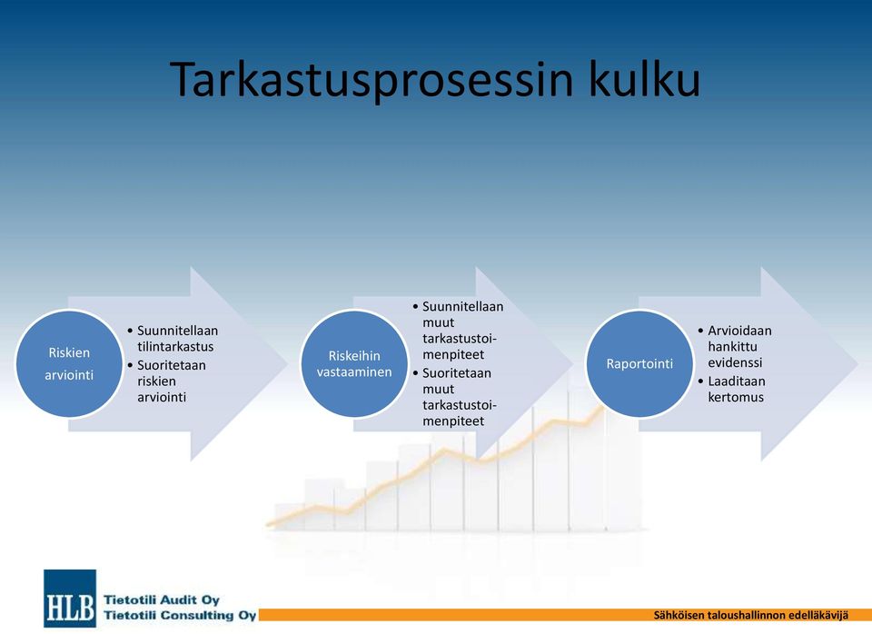 tarkastustoimenpiteet Suoritetaan muut tarkastustoimenpiteet Raportointi