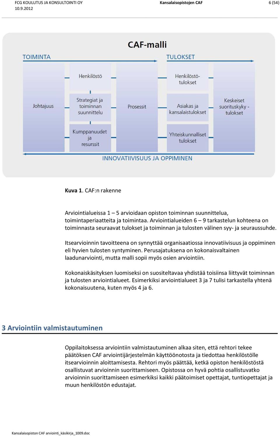 Itsearvioinnin tavoitteena on synnyttää organisaatiossa innovatiivisuus ja oppiminen eli hyvien tulosten syntyminen.