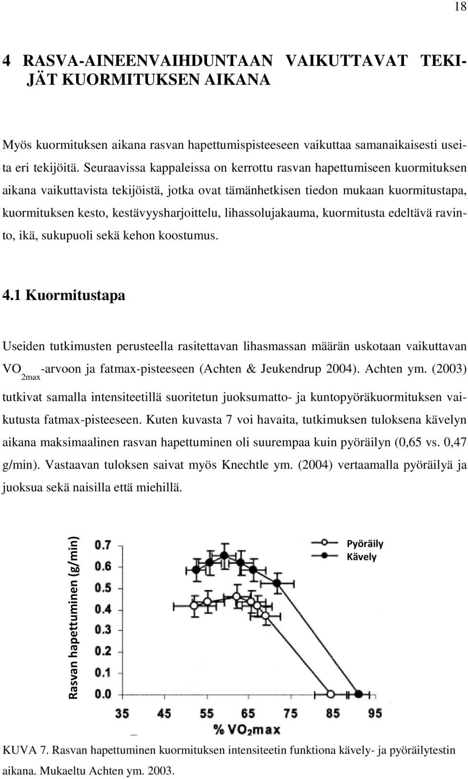 lihassolujakauma, kuormitusta edeltävä ravinto, ikä, sukupuoli sekä kehon koostumus. 4.