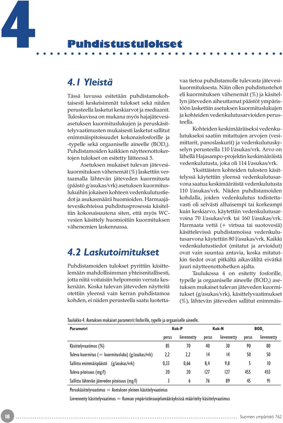 aineelle (BOD ). Puhdistamoiden kaikkien näytteenottokertojen tulokset on esitetty liitteessä 5.