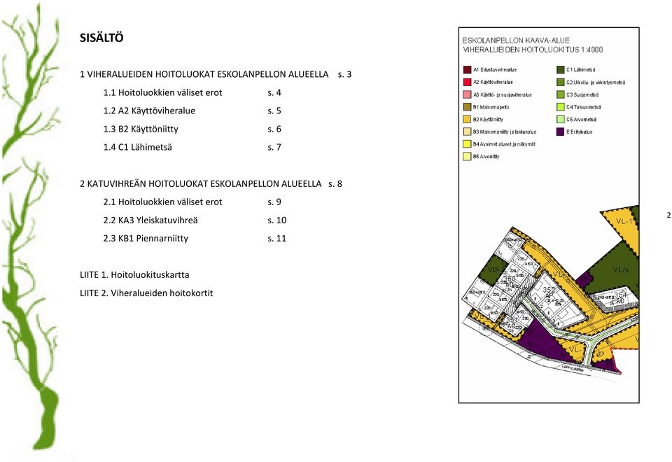 7 2 KATUVIHREÄN HOITOLUOKAT ESKOLANPELLON ALUEELLA s. 8 2.1 Hoitoluokkien väliset erot s. 9 2.