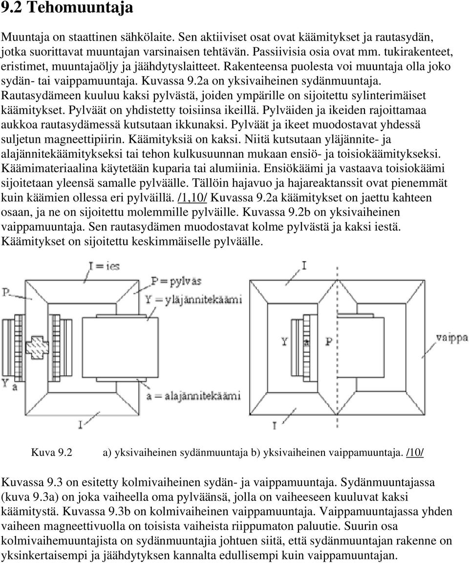 Rautasydämeen kuuluu kaksi pylvästä, joiden ympärille on sijoitettu sylinterimäiset käämitykset. Pylväät on yhdistetty toisiinsa ikeillä.