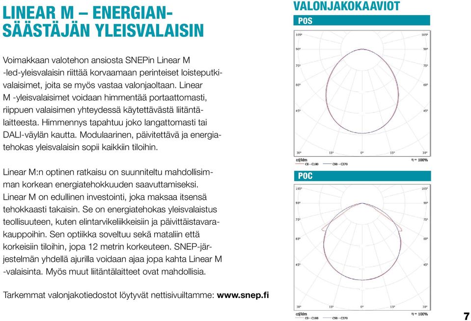 Himmennys tapahtuu joko langattomasti tai DALI-väylän kautta. Modulaarinen, päivitettävä ja energiatehokas yleisvalaisin sopii kaikkiin tiloihin.