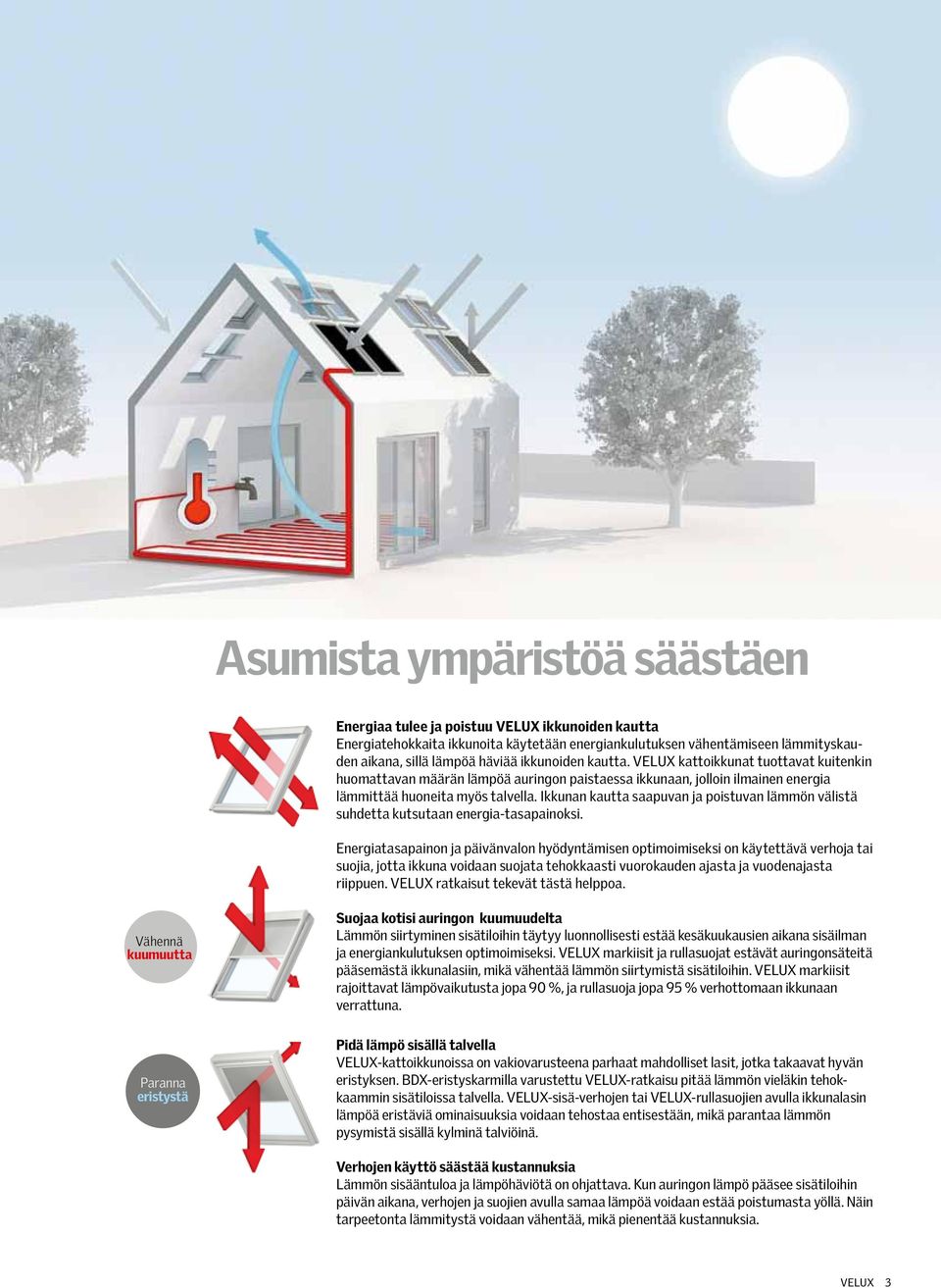 Ikkunan kautta saapuvan ja poistuvan lämmön välistä suhdetta kutsutaan energia-tasapainoksi.