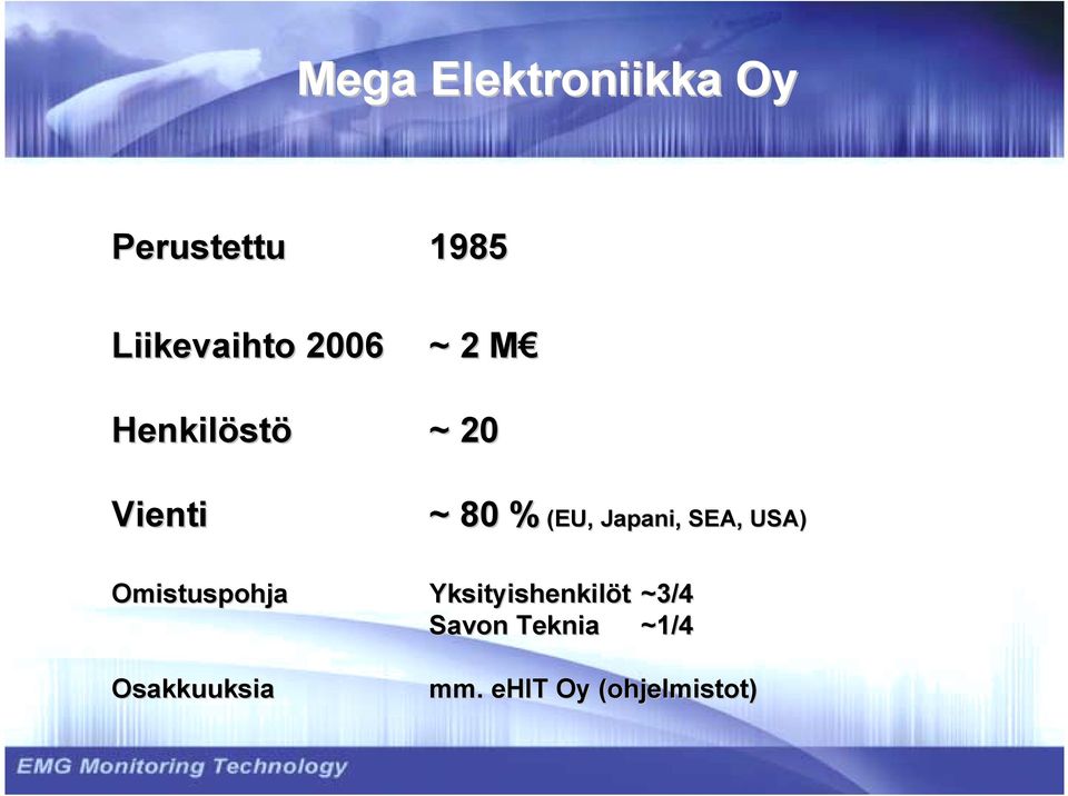 Japani, SEA, USA) Omistuspohja Osakkuuksia