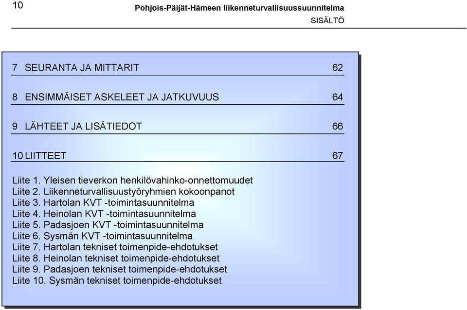 Hartolan KVT -toimintasuunnitelma Liite 4. Heinolan KVT -toimintasuunnitelma Liite 5. Padasjoen KVT -toimintasuunnitelma Liite 6.