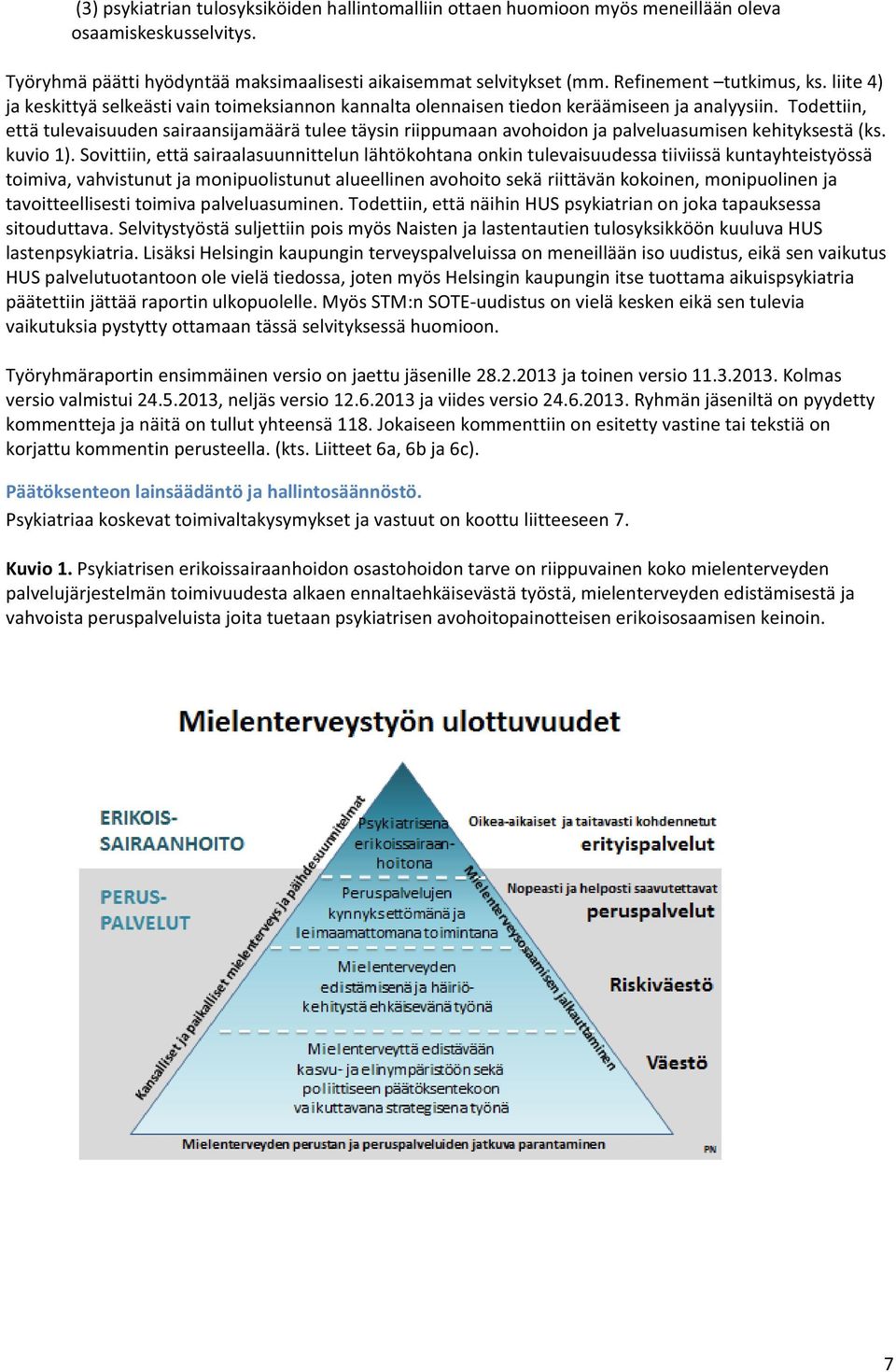 Todettiin, että tulevaisuuden sairaansijamäärä tulee täysin riippumaan avohoidon ja palveluasumisen kehityksestä (ks. kuvio 1).