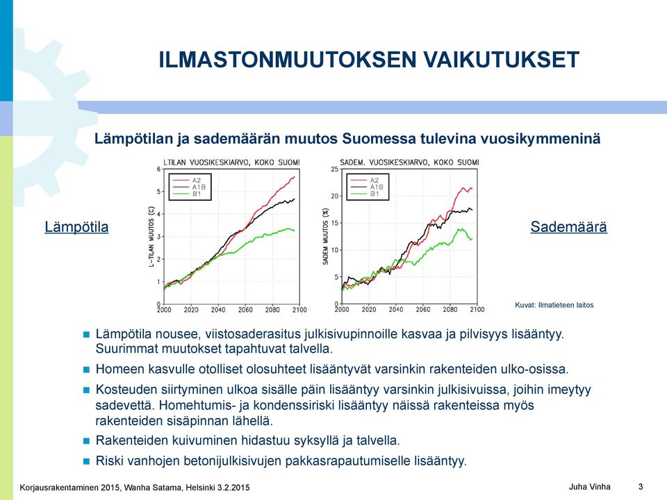 Homeen kasvulle otolliset olosuhteet lisääntyvät varsinkin rakenteiden ulko-osissa.