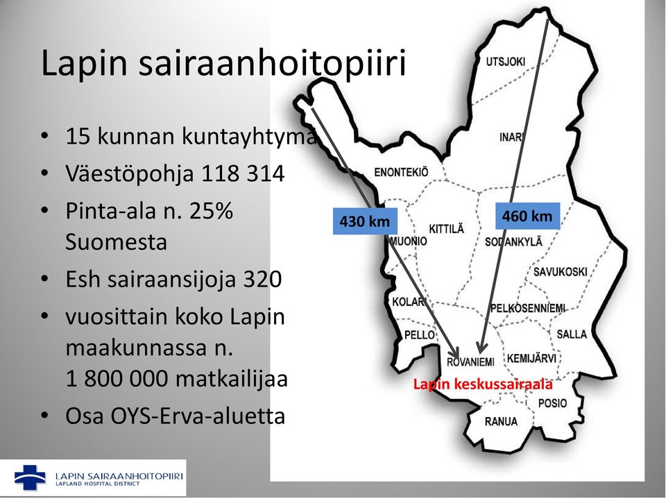 25% Suomesta Esh sairaansijoja 320 vuosittain koko Lapin