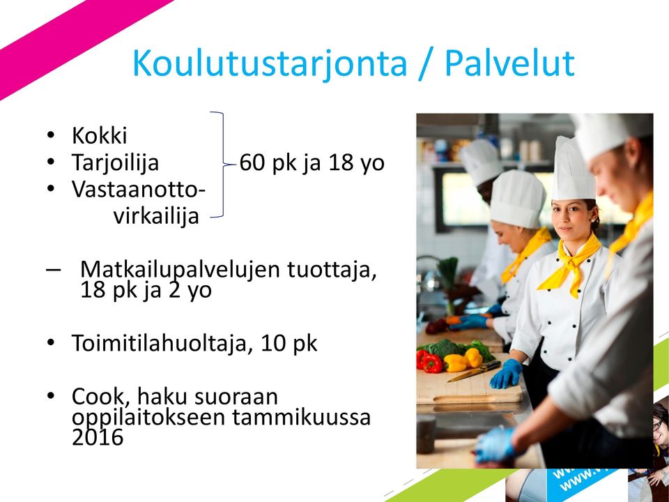 Matkailupalvelujen tuottaja, 18 pk ja 2 yo