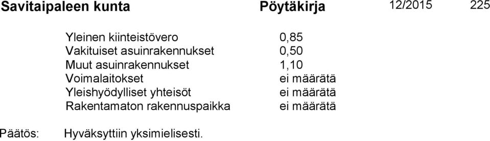 Voimalaitokset ei määrätä Yleishyödylliset yhteisöt ei määrätä