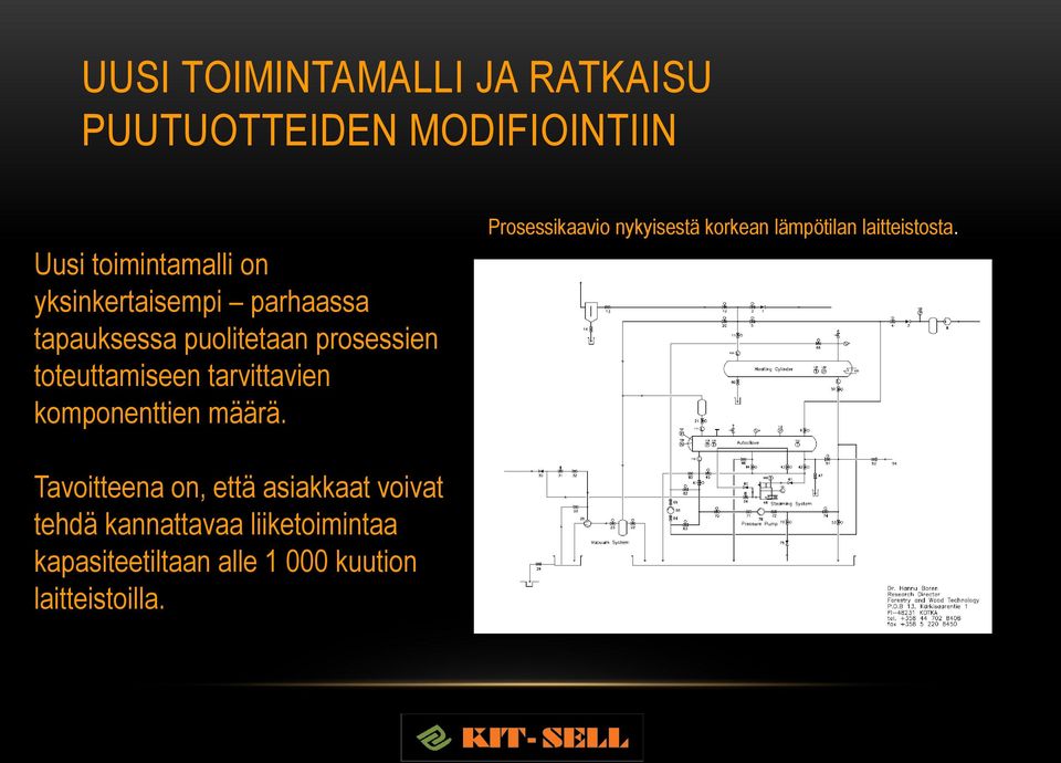 komponenttien määrä. Prosessikaavio nykyisestä korkean lämpötilan laitteistosta.