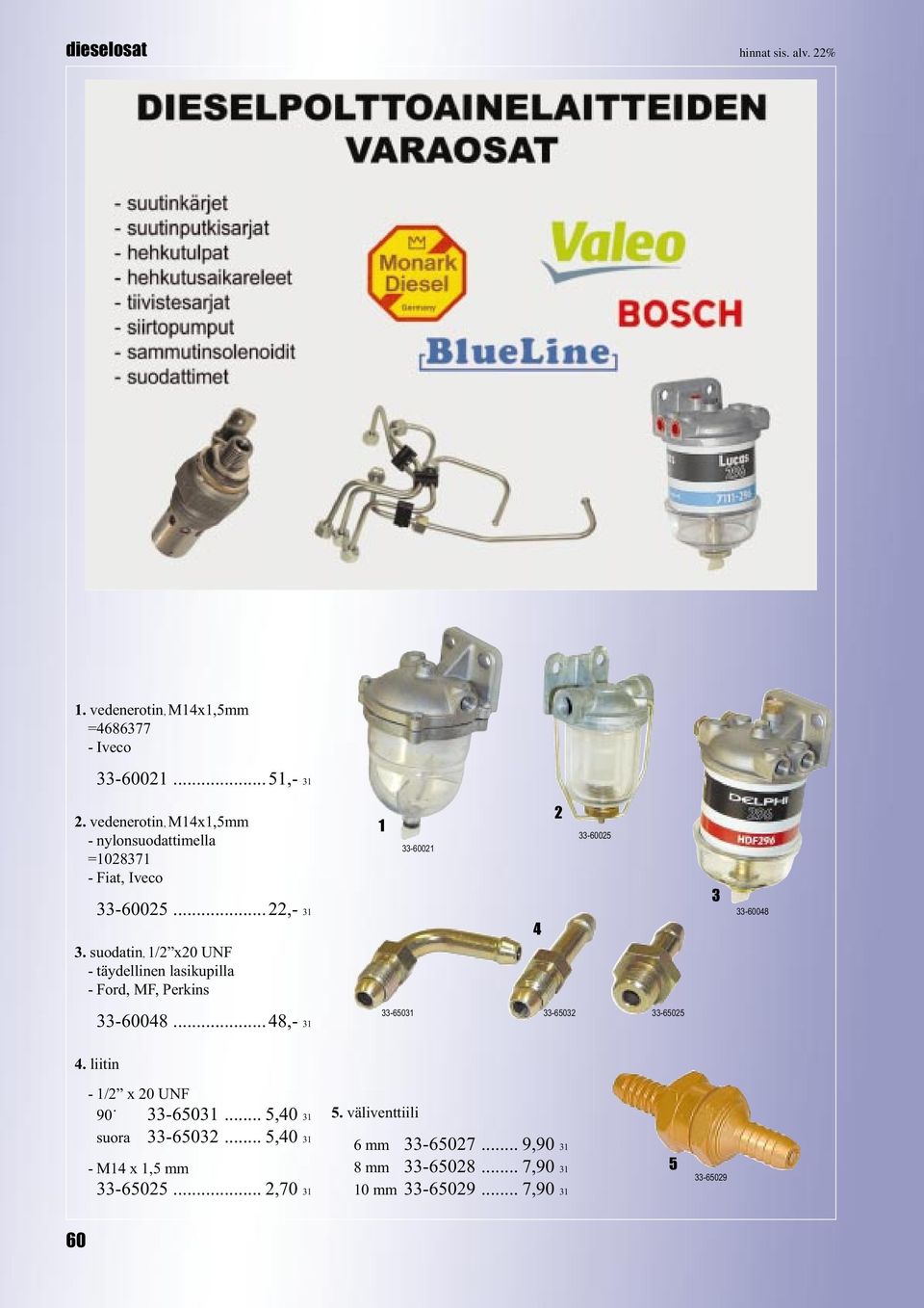 suodatin, / x0 UNF - täydellinen lasikupilla - Ford, MF, Perkins -00-00 -008-008.