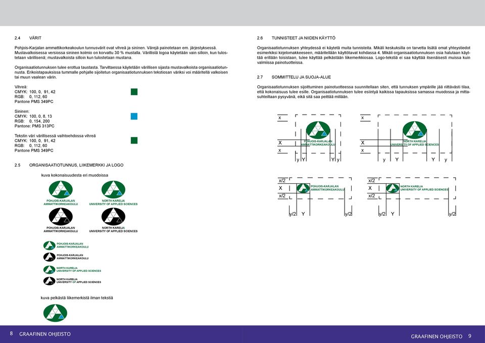 Tarvittaessa käytetään värillisen sijasta mustavalkoista organisaatiotunnusta.