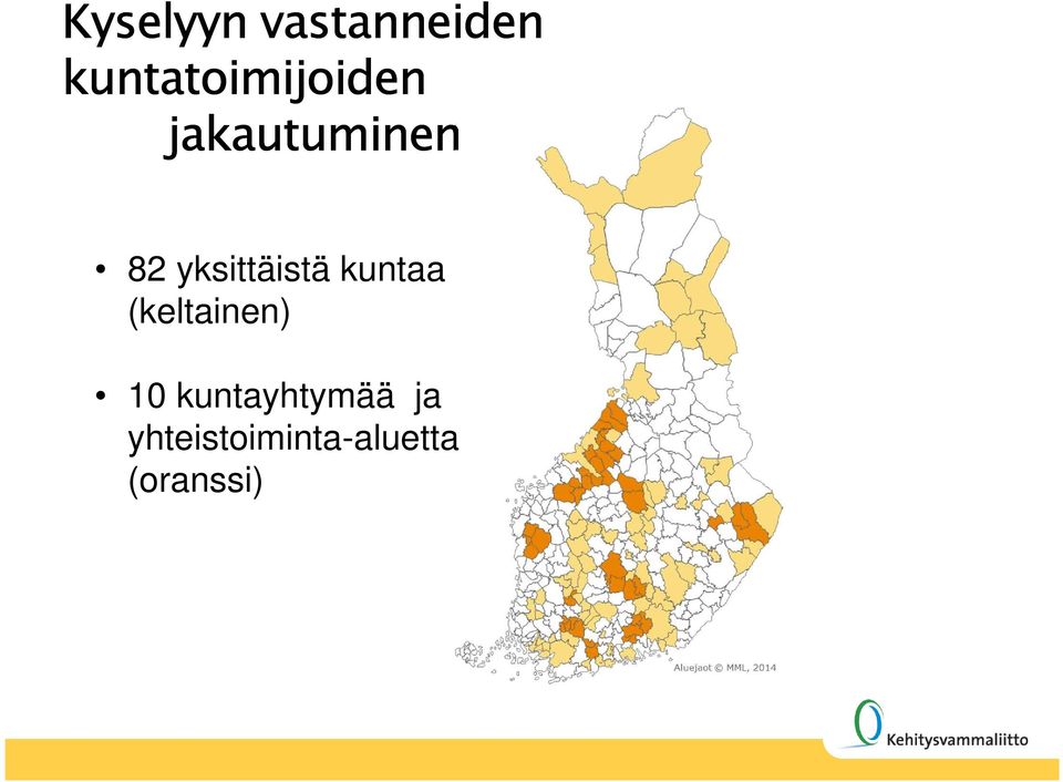 yksittäistä kuntaa (keltainen) 10