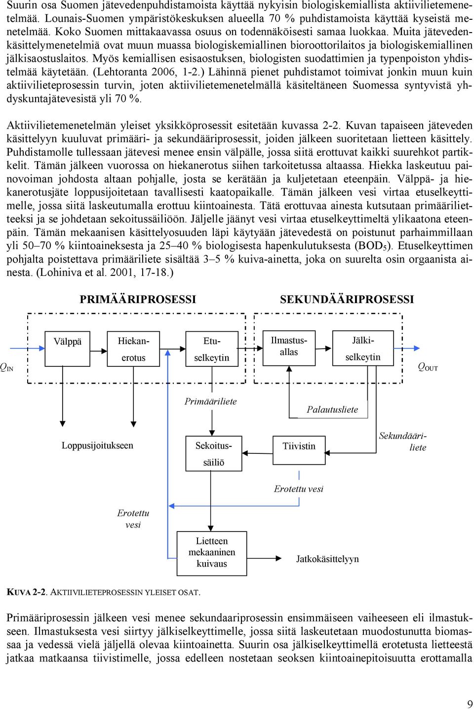 Myös kemiallisen esisaostuksen, biologisten suodattimien ja typenpoiston yhdistelmää käytetään. (Lehtoranta 2006, 1-2.