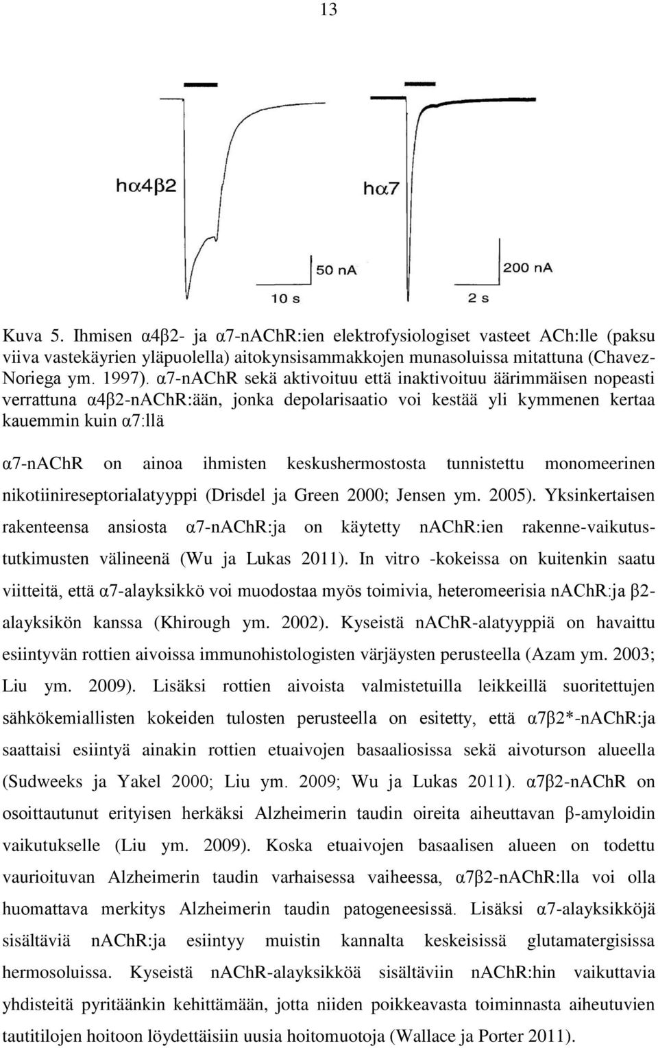 keskushermostosta tunnistettu monomeerinen nikotiinireseptorialatyyppi (Drisdel ja Green 2000; Jensen ym. 2005).