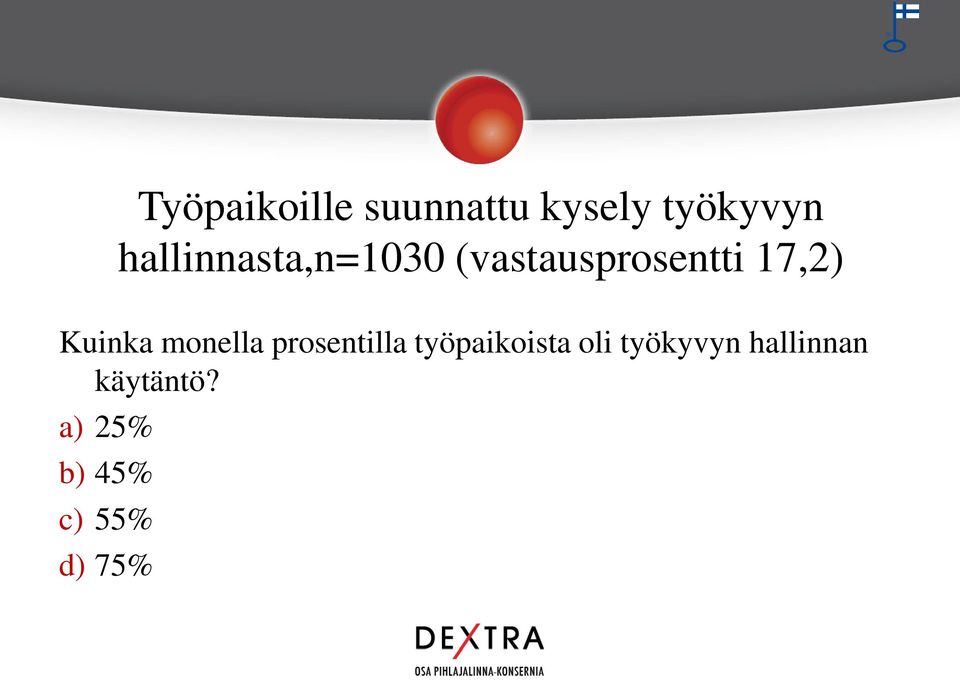 Kuinka monella prosentilla työpaikoista oli