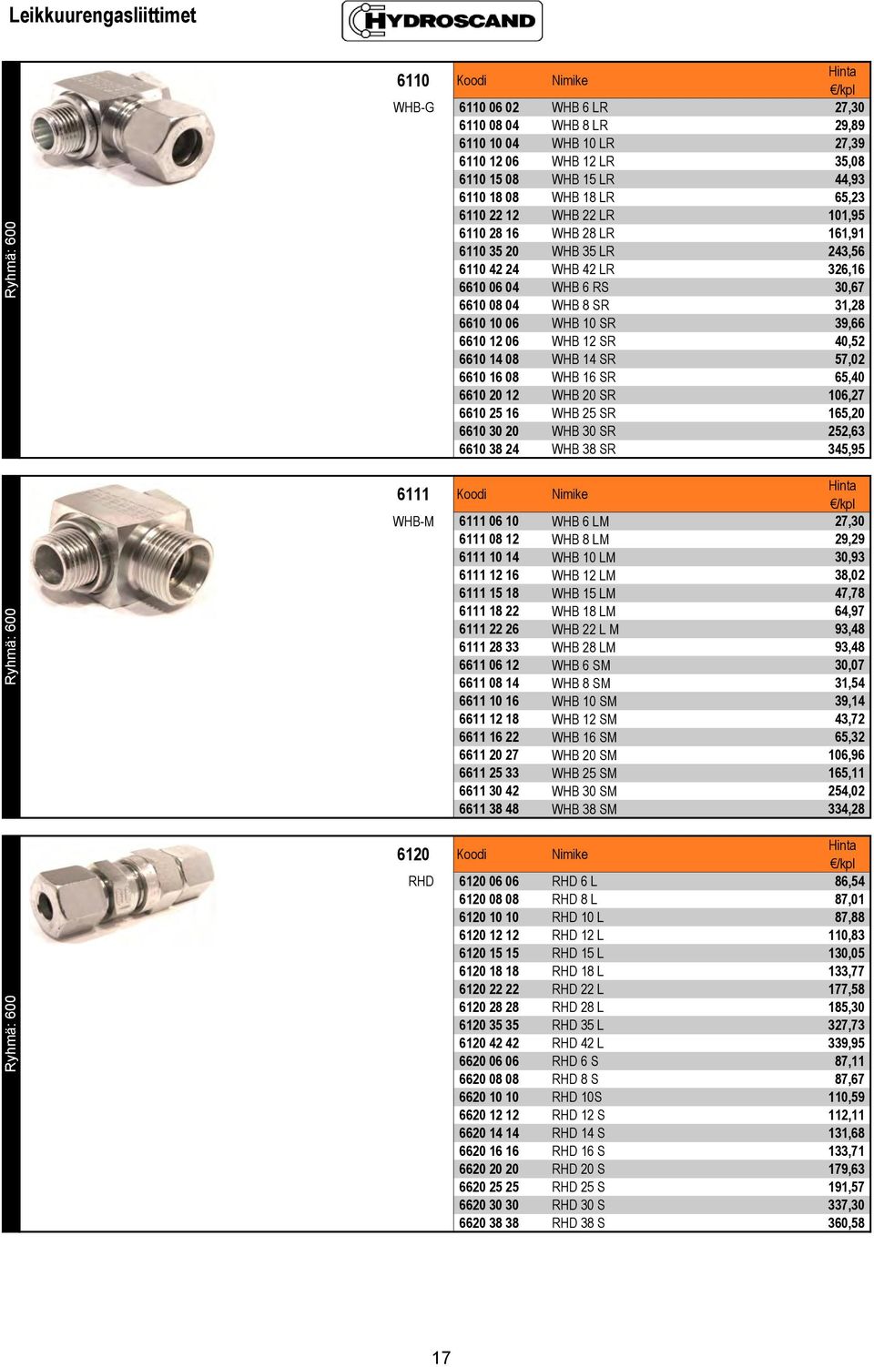 SR 31,28 6610 10 06 WHB 10 SR 39,66 6610 12 06 WHB 12 SR 40,52 6610 14 08 WHB 14 SR 57,02 6610 16 08 WHB 16 SR 65,40 6610 20 12 WHB 20 SR 106,27 6610 25 16 WHB 25 SR 165,20 6610 30 20 WHB 30 SR