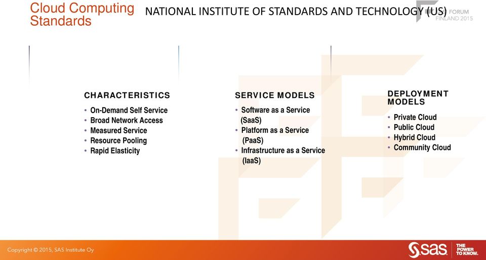 Service Broad Network Access (SaaS) Private Cloud Measured Service Platform as a Service