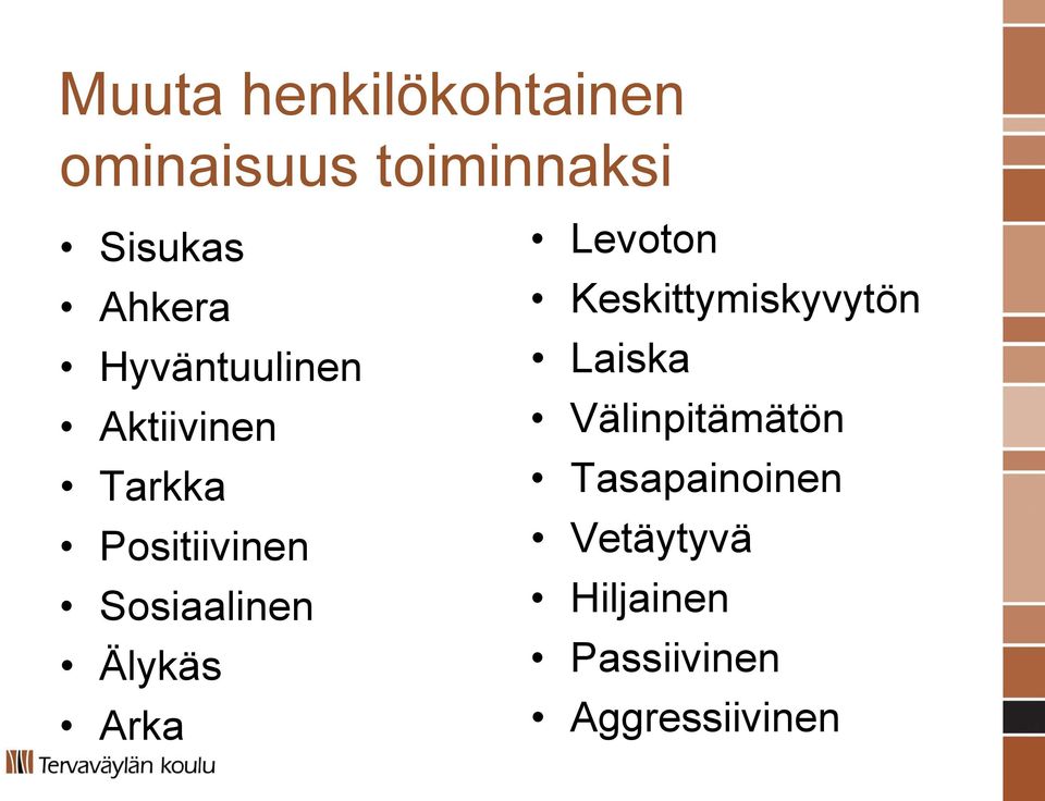 Sosiaalinen Älykäs Arka Levoton Keskittymiskyvytön Laiska