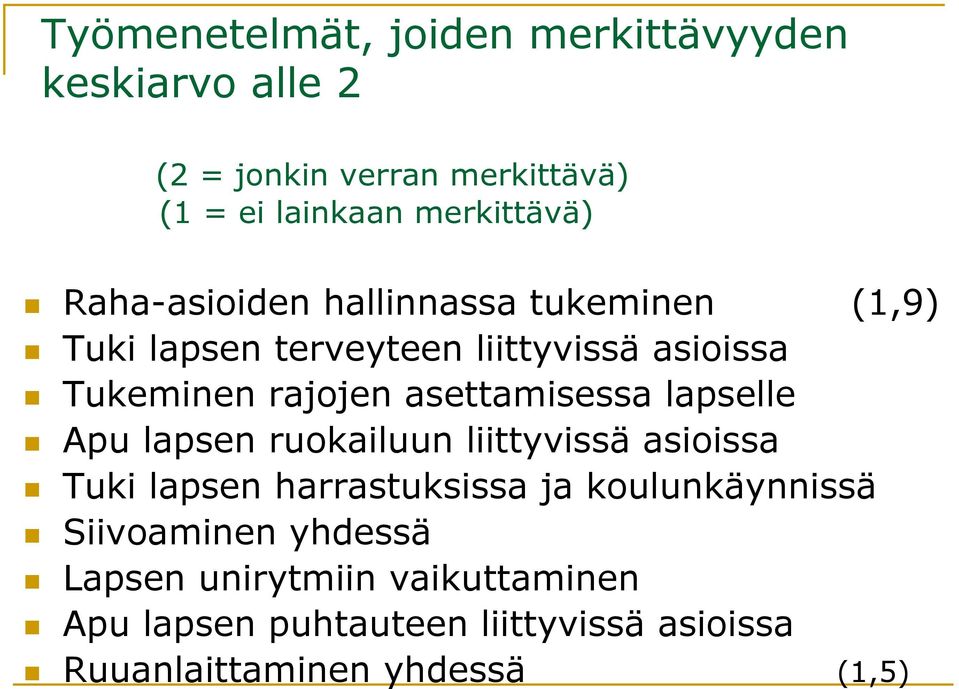 asettamisessa lapselle Apu lapsen ruokailuun liittyvissä asioissa Tuki lapsen harrastuksissa ja koulunkäynnissä