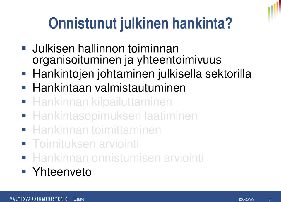 johtaminen julkisella sektorilla Hankintaan valmistautuminen Hankinnan