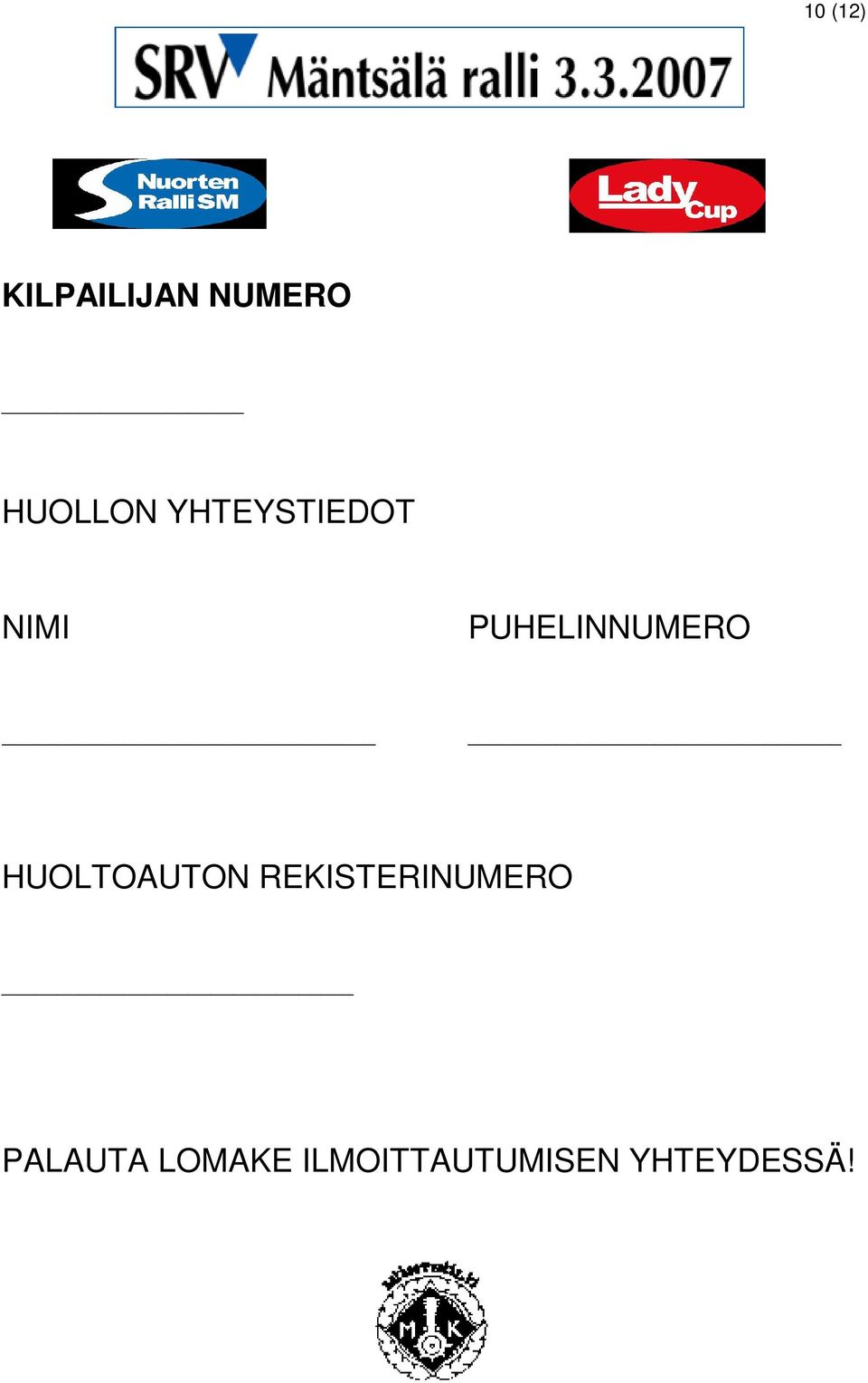 HUOLTOAUTON REKISTERINUMERO