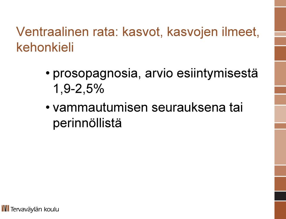 arvio esiintymisestä 1,9-2,5%