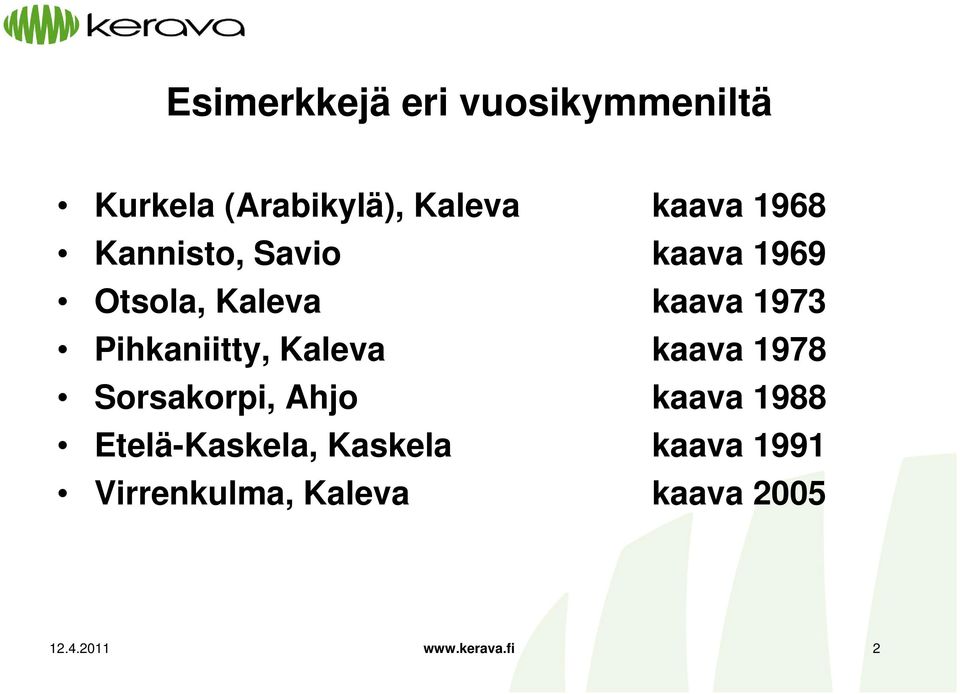 Pihkaniitty, Kaleva kaava 1978 Sorsakorpi, Ahjo kaava 1988