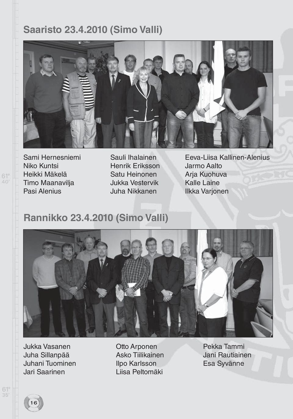 Eriksson Satu Heinonen Jukka Vestervik Juha Nikkanen Eeva-Liisa Kallinen-Alenius Jarmo Aalto Arja Kuohuva Kalle