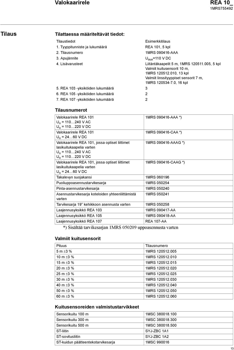 REA 103 -yksiköiden lukumäärä 3 6. REA 105 -yksiköiden lukumäärä 2 7.