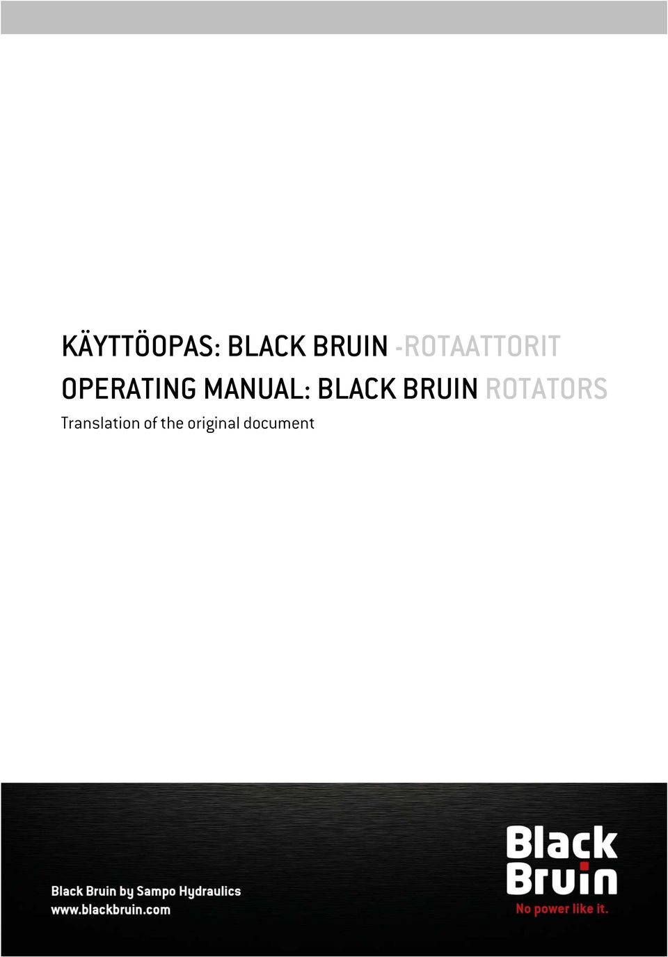 MANUAL: BLACK BRUIN