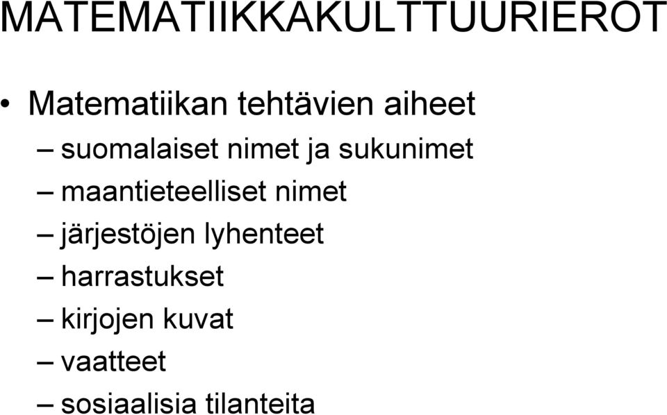 maantieteelliset nimet järjestöjen lyhenteet