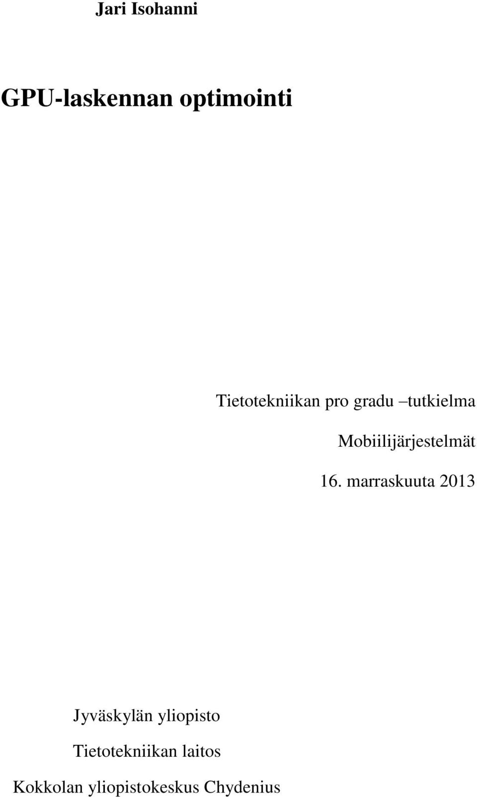 Mobiilijärjestelmät 16.