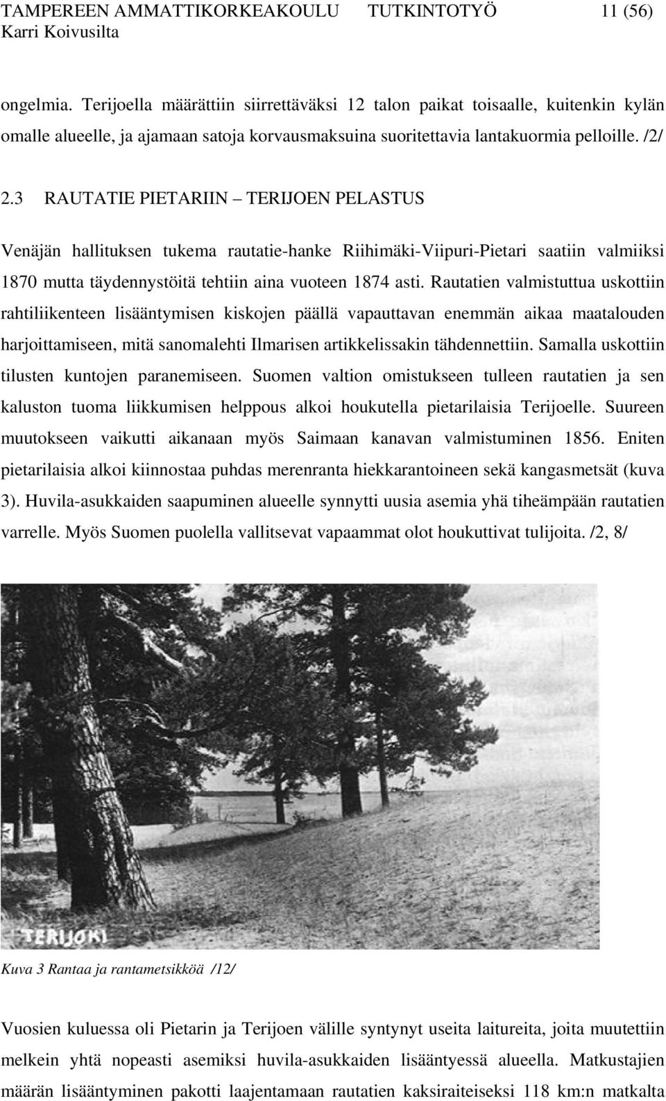 3 RAUTATIE PIETARIIN TERIJOEN PELASTUS Venäjän hallituksen tukema rautatie-hanke Riihimäki-Viipuri-Pietari saatiin valmiiksi 1870 mutta täydennystöitä tehtiin aina vuoteen 1874 asti.
