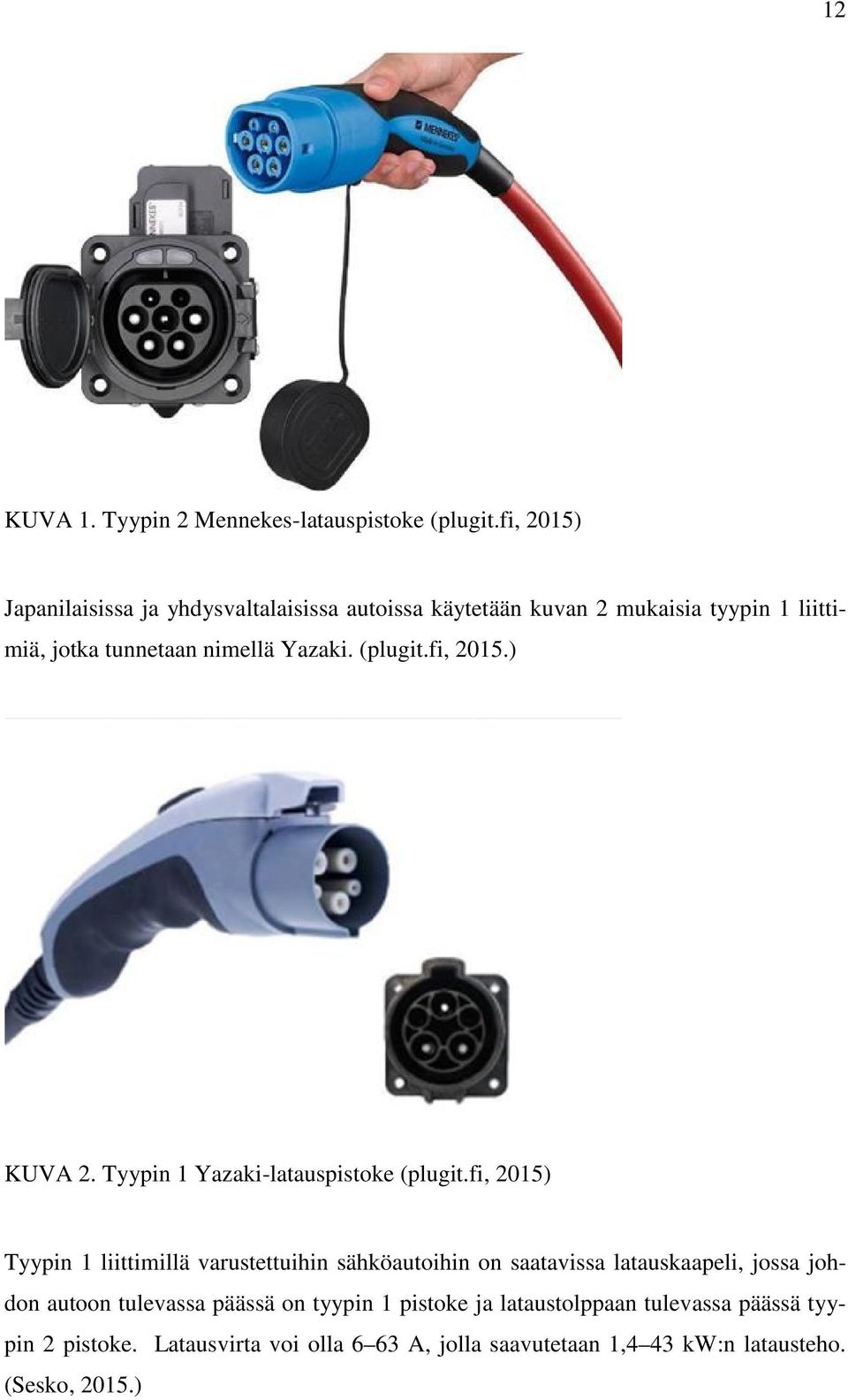 (plugit.fi, 2015.) KUVA 2. Tyypin 1 Yazaki-latauspistoke (plugit.