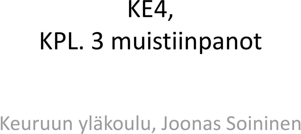 muistiinpanot