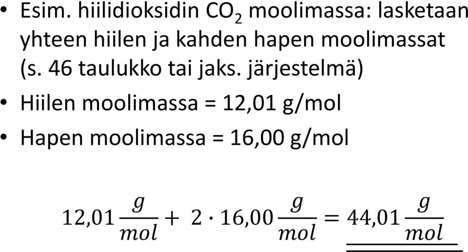 46 taulukko tai jaks.