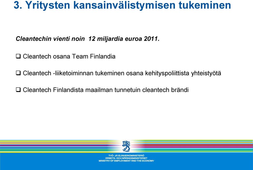 Cleantech osana Team Finlandia Cleantech -liiketoiminnan