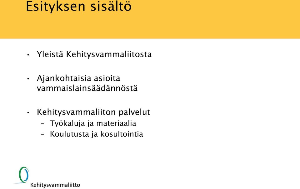 vammaislainsäädännöstä Kehitysvammaliiton