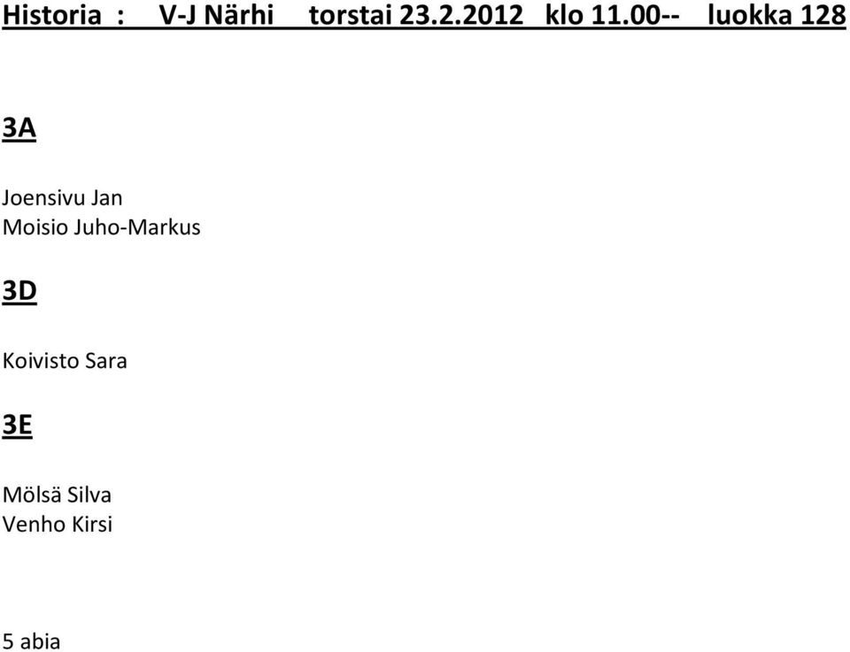 00-- luokka 128 Joensivu Jan