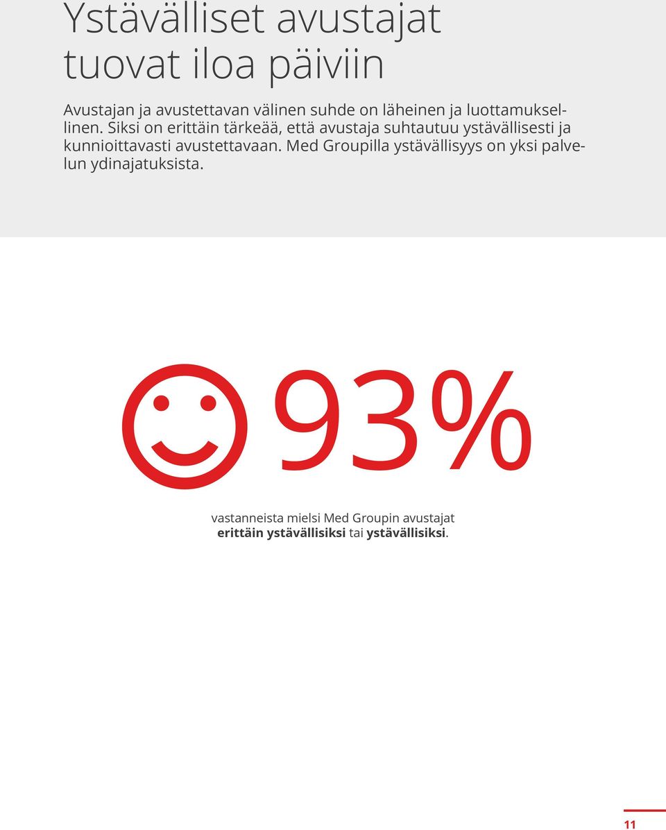 Siksi on erittäin tärkeää, että avustaja suhtautuu ystävällisesti ja kunnioittavasti
