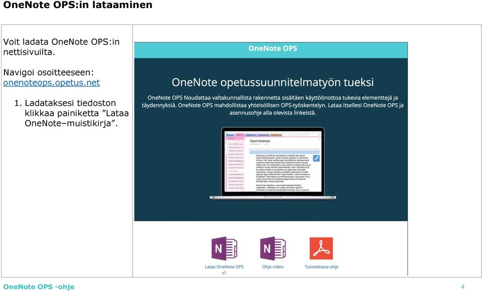 Navigoi osoitteeseen: onenoteops.opetus.net 1.