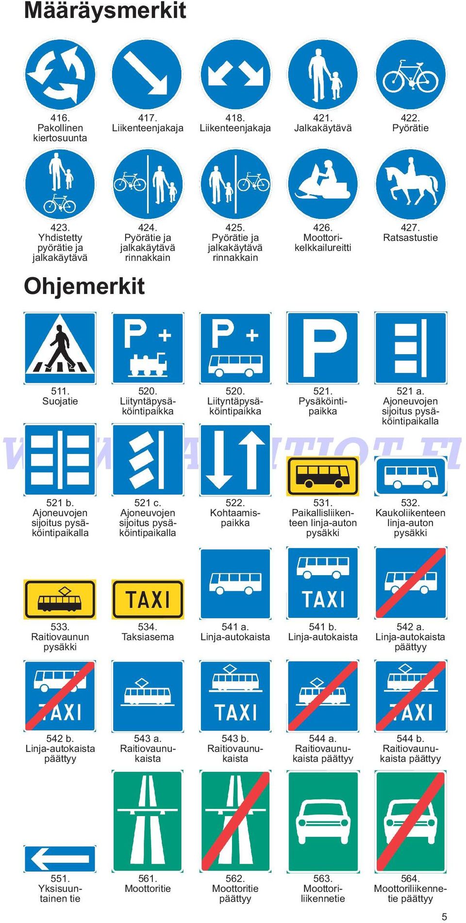 Ajoneuvojen sijoitus pysäköintipaikalla 521 b. Ajoneuvojen sijoitus pysäköintipaikalla 521 c. Ajoneuvojen sijoitus pysäköintipaikalla 522. Kohtaamispaikka 531.