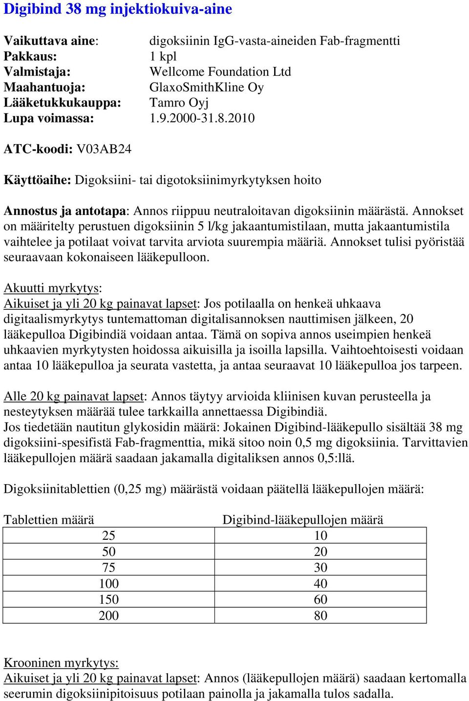 Annokset tulisi pyöristää seuraavaan kokonaiseen lääkepulloon.
